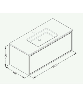 Тумбочка с умывальником Isvea Pro 100x40x45 anthracite 21MGS019101I (21MG1019101+10SL50101)