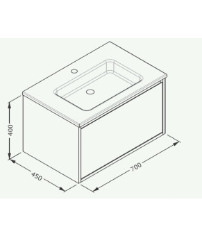 Тумбочка с умывальником Isvea Pro 70x40x45 anthracite 21MGS019071I (21MG1019071I+10SL50071)