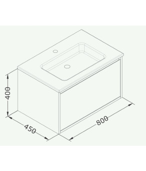 Тумбочка с умывальником Isvea Pro 80x40x45 anthracite 21MGS019081I (21MG1019081I+10SL51081)