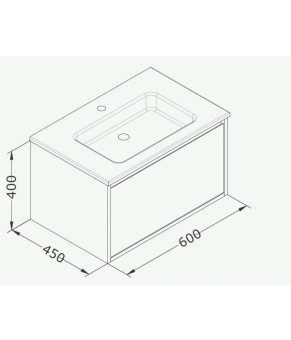 Тумбочка с умывальником Isvea Pro 60x40x45 anthracite 21MGS019061I (21MG1019061I+10SL50061)