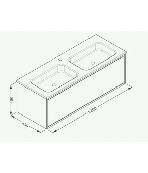 Тумбочка с умывальником Isvea Pro 120x40x45 anthracite 21MGS019121I (21MG1019121I+10SL50121)
