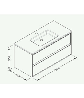Тумбочка с умывальником Isvea Pro 100x50x45 white 21MGS001100I (21MG1001100I+10SL50101)