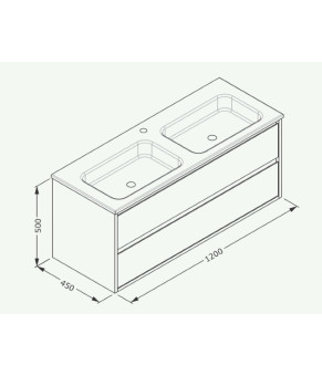 Тумбочка с умывальником Isvea Pro 120x50x45 light grey 21MGS070120I (21MG1070120I+10SL50121)