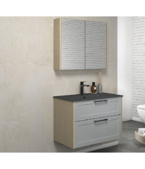 Тумбочка с умывальником Isvea Valero 81x46x58,5 oak-grey 27VRS075080I (27VR1075080I+10SL51081)