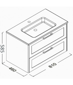 Тумбочка с умывальником Isvea Valero 81x46x58,5 oak-grey 27VRS074080I (27VR1074080I+10SL51081)