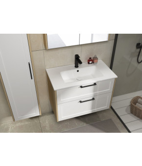 Тумбочка с умывальником Isvea Valero 81x46x58,5 oak-grey 27VRS074080I (27VR1074080I+10SL51081)