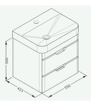 Тумбочка с умывальником Isvea Fonte 45x50x39,8 lacquered white 21SQS101048I (21SQ1101048I+10SQ50048SV)
