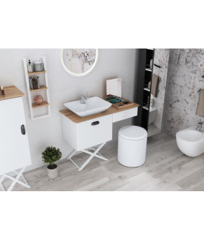 Тумбочка с умывальником Isvea Bei 60x45x76 white & oak (21BES065055I)