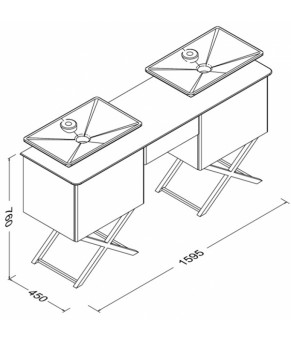 Тумбочка с умывальником Isvea Bei 159,5x45x76 white & oak 21BES065155I (21BE1065155I+10SY50052)