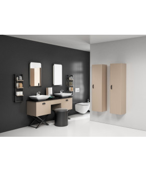 Тумбочка с умывальником Isvea Bei 159,5x45x76 white & oak 21BES065155I (21BE1065155I+10SY50052)
