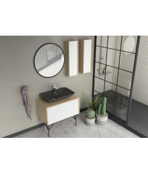 Тумбочка с умывальником Isvea Suit 100x50x70 oak-white 27SUS065100I (27SU1065100I+10SY50065)