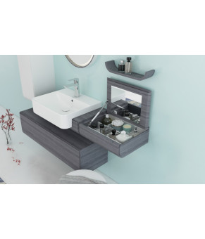 Тумбочка с умывальником Isvea Marino 90x51,5x49 wood veneered grey oak 23SQS517090I (23SQ1517090I+10SQ51058)
