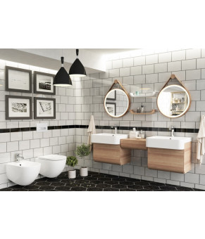 Тумбочка с умывальником Isvea Marino 59x53,5x49 wood veneered grey oak 23SQS117057I (23SQ1117057I+10SQ51058)