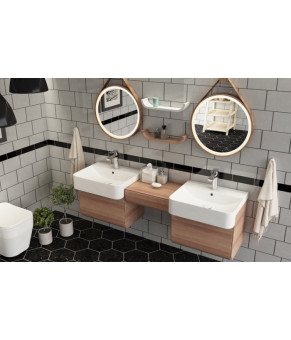 Тумбочка с умывальником Isvea Marino 59x53,5x49 wood veneered grey oak 23SQS117057I (23SQ1117057I+10SQ51058)