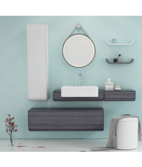 Тумбочка с умывальником Isvea Marino 59x53,5x49 wood veneered grey oak 23SQS117057I (23SQ1117057I+10SQ51058)