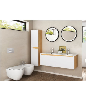 Тумбочка с умывальником Isvea Onda Plus 120x45,5x40 sapphire oak & white 21OPS063120I (21OP1063120I+10SL50121)