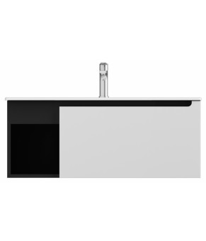 Тумбочка с умывальником Isvea Onda Plus 100x45,5x40 anthracite & white 21OPS087100I (21OP1087100I+10SL50101)