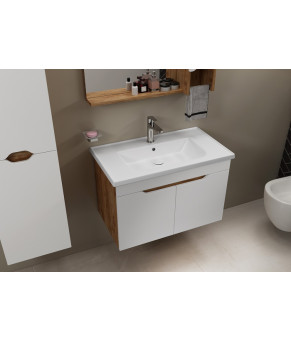 Тумбочка с умывальником Isvea Onda 81x46x51,5 amalfi & white 24ONS001080I (24ON1001080I+10LE50081)