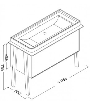Тумбочка с умывальником Isvea Eleganza 110x78,5x50 massive oak & lacquered white 21LGS301111I (21LG1301111I+10SY50065)