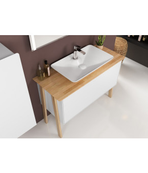 Тумбочка с умывальником Isvea Eleganza 110x78,5x50 massive oak & lacquered white 21LGS301111I (21LG1301111I+10SY50065)