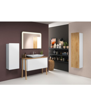 Тумбочка с умывальником Isvea Eleganza 110x78,5x50 massive oak & lacquered white 21LGS301111I (21LG1301111I+10SY50065)