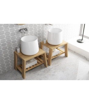Тумбочка с умывальником Isvea Allegro 94x50x50 natural veneered teak 22ALS003080I (22AL8003080I+10AL75042)