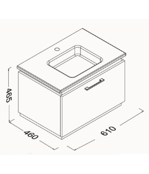 Тумбочка с умывальником Isvea SistemaT 61x46x46,5 white 27STS001060I (27ST1001060I+10SL50061)