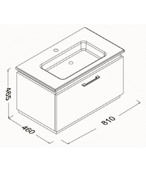 Тумбочка с умывальником Isvea SistemaT 81x46x46,5 white 27STS001080I (27ST1001080I+10SL51081)