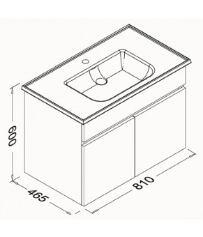 Тумбочка под умывальник Isvea Trio 81x46,5x60 24TRS162080I (24TR1162080I+10LE50081)