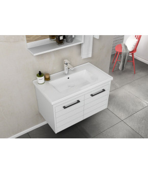 Тумбочка с умывальником Isvea Aristo 81x46,5x47 italian walnut & lacquered white 21RSS063080I (21RS1063080I+10LE50081)