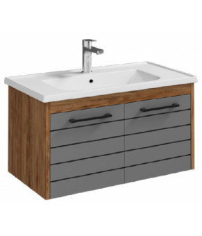 Тумбочка с умывальником Isvea Aristo 81x46,5x47 amalfi & lacquered anthracite 21RSS062080I (21RS1062080I+10LE50081)