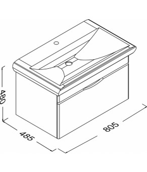 Тумбочка с умывальником Isvea Viva 80,5x48,5x48 white 21VVS001080I (21VV1001080I+10VV50081)