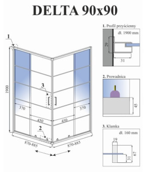 Душевая кабина Calani DELTA 90x90 CAL-K6521