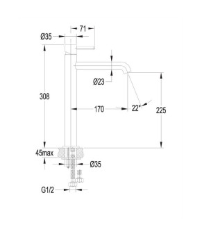 Смеситель для умывальника Omnires Y gold, высокий (Y1212GL)
