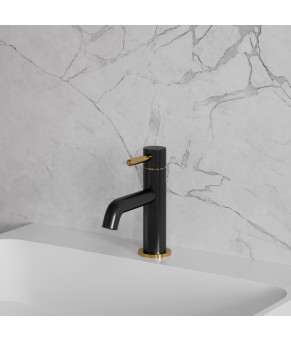 Смеситель для умывальника Omnires Y black/gold (Y1210NBLGL)