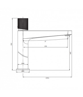 Смеситель для умывальника Omnires Contour anthracite (CT8010AT)