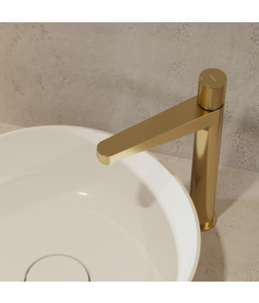Смеситель для умывальника Omnires Contour высокий, gold (CT8012GLB)