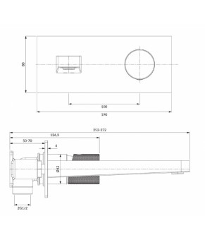 Смеситель для умывальника Omnires Contour скрытого монтажа, gold (CT8015GLB)