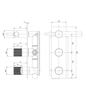 Смеситель для ванны и душа Omnires Contour скрытого монтажа, antracite (CT8035/1AT)