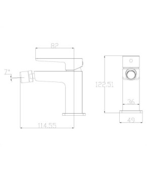 Смеситель для биде Omnires Parma grafit (PM7420GR)