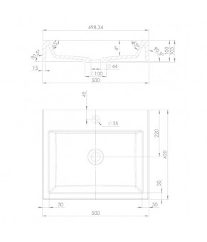 Умывальник Omnires Thasos 42x50 white (THASOS500BP)