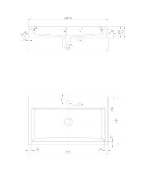 Умывальник Omnires Thasos 42x70 white (THASOS700BP)