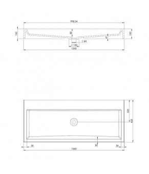 Умывальник Omnires Thasos 42x100 white (THASOS1000BP)