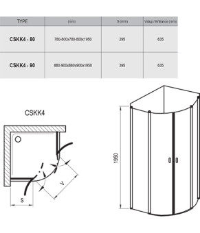 Душевой уголок Ravak Chrome CSKK4-80 Сатин Transparent 3Q140U00Z1