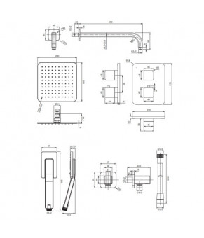 Душевая система с термостатом Omnires Parma grafit (SYSPM11GR)