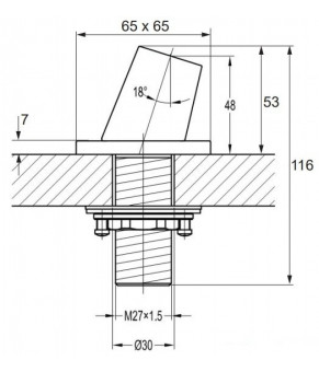 Переходник-держатель душевой лейки Omnires H13BL
