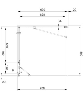 Душевая кабина Omnires Manhattan 80x70см безопасное стекло, хром (MH8070CRTR)