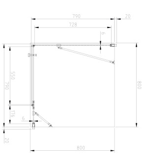 Душевая кабина Omnires Manhattan 80x80см безопасное стекло, хром (MH8080CRTR)