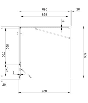 Душевая кабина Omnires Manhattan 80x90см безопасное стекло, хром (MH8090CRTR)