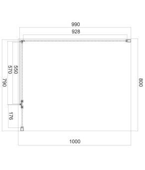 Душевая кабина Omnires Manhattan 80x100см безопасное стекло, хром (MH8010CRTR)